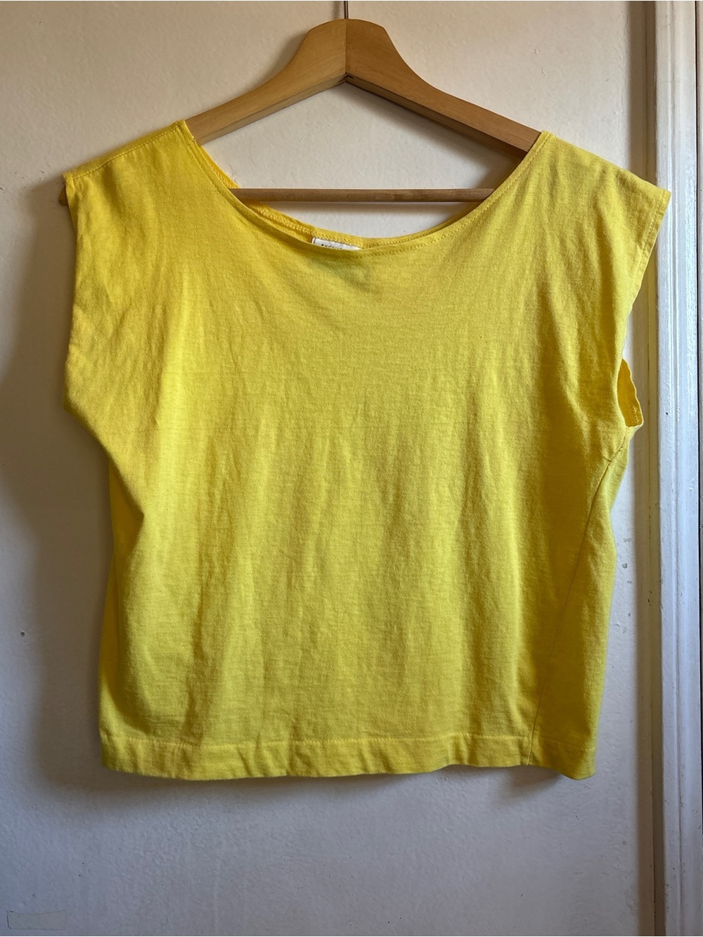 Vintage 80s/90s Contempo Casuals Bright Yellow Boxy Crop Top